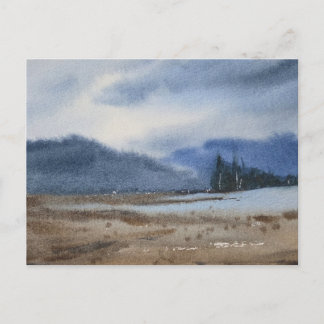 Aquarell-Landschaftsmalerei  Postkarte