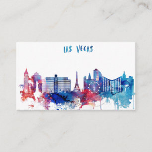 Aquarell-Las Vegas-Skyline Visitenkarte