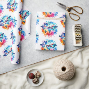 Aquarell Lassen Sie uns das Weltdesign erleben Geschenkpapier