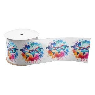 Aquarell Lassen Sie uns das Weltdesign erleben Satinband