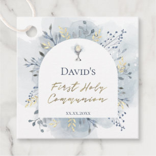 Aquarell-Laub Erstkommunion Geschenkanhänger