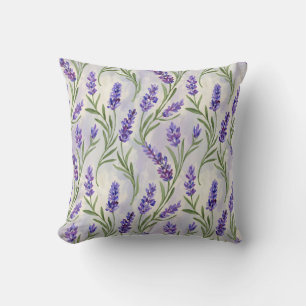 Aquarell-Lavendel-Blumen nahtloses Muster Kissen