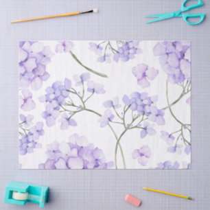 Aquarell-Lavendel-Blumen Seidenpapier
