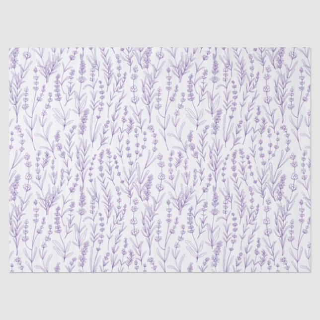 Aquarell-Lavendel-Blumen  Seidenpapier (Vorderseite)