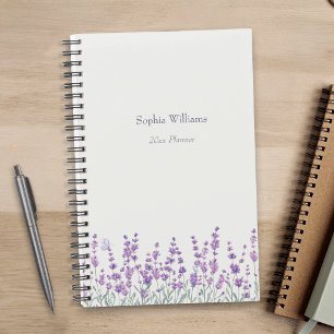 Aquarell-Lavendel-Blumen-Violetter-Rand-Planer Planer