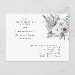 Aquarell-Lavendel-Blumenfeier des Lebens Postkarte