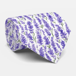 Aquarell-Lavendel-Blumenmuster Krawatte