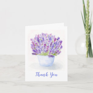 Aquarell-Lavendel-Blumenpflanze DANKE 