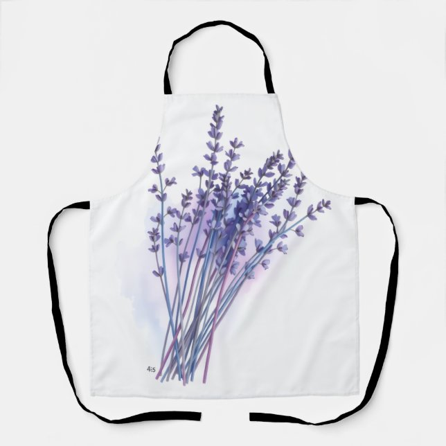 Aquarell-Lavendel-Bündel-Frühlings-Schürze Schürze (Vorderseite)
