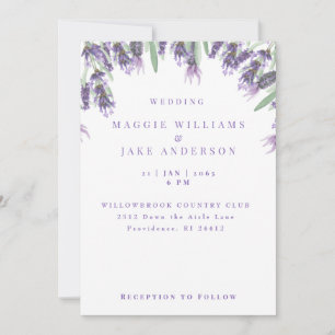 Aquarell-Lavendel-Hochzeit Einladung