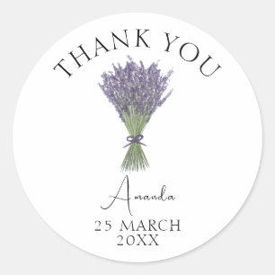 Aquarell-Lavendel-Hochzeitsbrunch-Dankeschön Runder Aufkleber