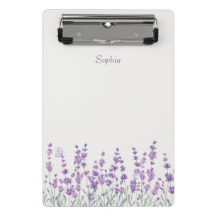 Aquarell-Lavendel-Lila-Blumen-Miniklemmbrett Mini Klemmbrett