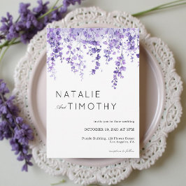 Aquarell-Lavendel-Rustikale-Boho-Botanische-Hochze Einladung