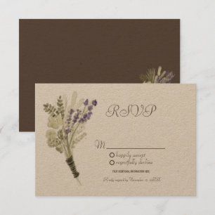 Aquarell-Lavendel-Rustikale-Botanik-Kraft-RSVP Einladung