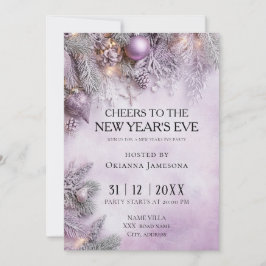 Aquarell-Lavendel-Silvesterparty Einladung