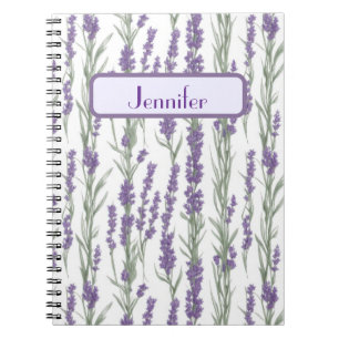 Aquarell-Lavendelblumen Personalisiert Notizblock
