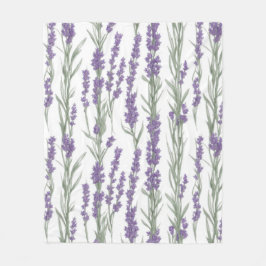 Aquarell-Lavendelblüten Fleecedecke