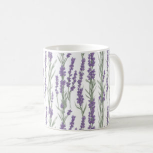 Aquarell-Lavendelblüten Kaffeetasse