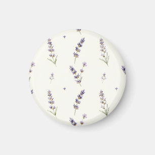 Aquarell-Lavendelzweige Zartes Blumenmuster Magnet