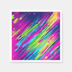 Aquarell Lebender Neon Serviette