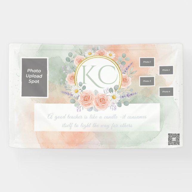 Aquarell-Lehrer-Dankeschön-Fotobanner Banner (Horizontal)