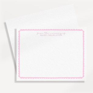 Aquarell leichte rosa gewellte Notizkarte für das Ankündigung