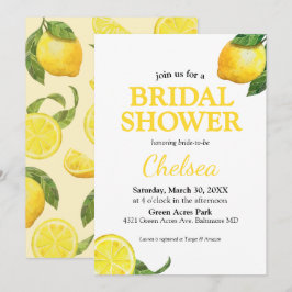 Aquarell Lemon Bridal Dusche Einladung
