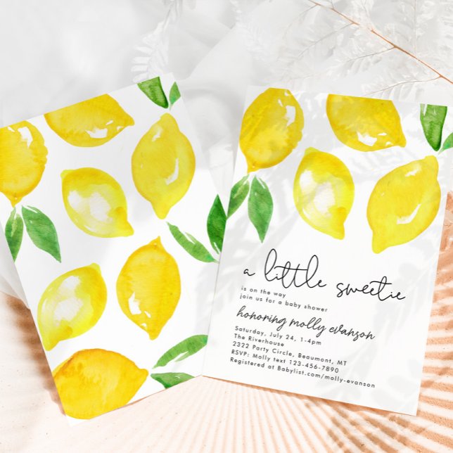 Aquarell Lemon Kinderdusche Einladung (Von Creator hochgeladen)
