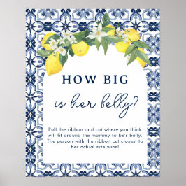 Aquarell Lemon Positano Baby Showspiele Poster