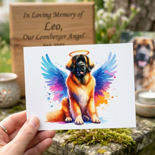 Aquarell Leonberger Hund Engel Postkarte