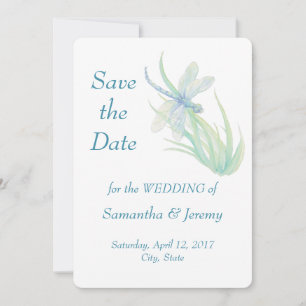 Aquarell Libelle Blau Grün Save the Date