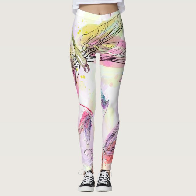 Aquarell-Libellen Legging Leggings (Vorderseite)