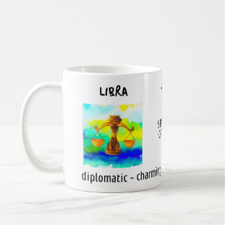Aquarell Libra Tierzeichen und Merkmale Kaffeetasse