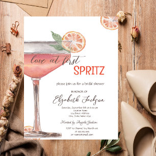 Aquarell Liebe auf den ersten Spritzer Einladung