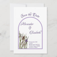 Aquarell Lila & Blau Iris Save the Date