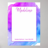 Aquarell Lila Blue Star BAT MITZVAH Anmelden