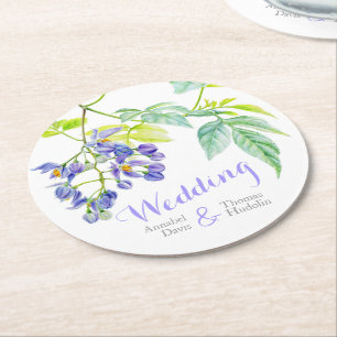 Aquarell lila Blume Hochzeitspapier Untersetzer