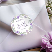 Aquarell-Lila-Blumen-Brautparty