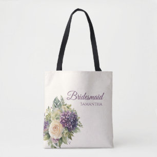 Aquarell Lila Blumenstrauß - Brautjungfer Geschenk