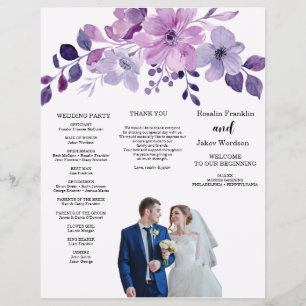 Aquarell-lila Blumenstrauß Flyer
