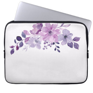Aquarell lila Blumenstrauß Laptopschutzhülle