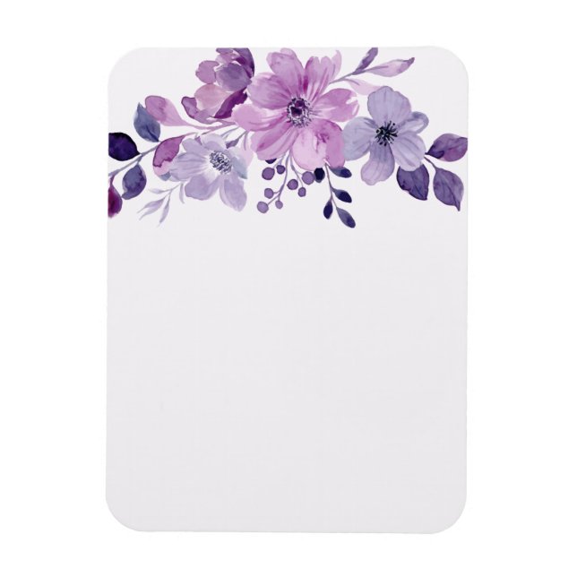 Aquarell lila Blumenstrauß  Magnet (Vertikal)