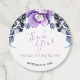 Aquarell Lila Floral Baby Dusche Vielen Dank Geschenkanhänger