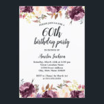 Aquarell Lila Floral Bloom 60. Geburtstagsparty Einladung<br><div class="desc">hübscher Floral Geburtstag Einladungen im Little Bayleigh Store!</div>