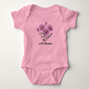 Aquarell Lila Gänseblümchen Botanisch Personalisie Baby Strampler