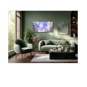 Aquarell Lila Grau Gespanntes Leinwandbild Leinwanddruck