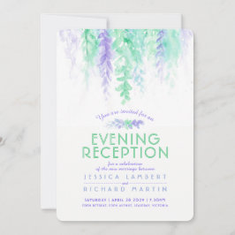 Aquarell lila grüner Abend Empfang Einladung