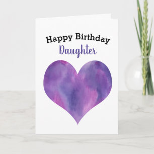 Aquarell Lila Herz Alles Gute zum Geburtstag Tocht Karte