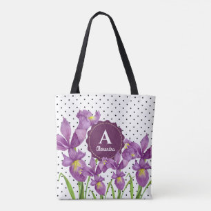 Aquarell Lila Iris Schwarz Weiß Punkte