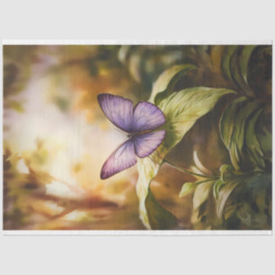 Aquarell-Lila-Schmetterling-Sonnenuntergang-Decoup Seidenpapier